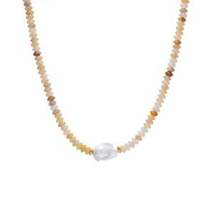 Topaz Beaded Baroque Pearl Necklace